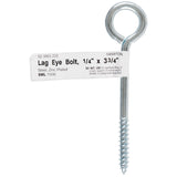 Hampton 1/4 in. X 3-3/4 in. L Zinc-Plated Steel Lag Thread Eyebolt, Pack of 10