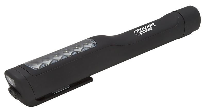 PowerZone 12500 Pocket Light, AAA Battery, LED Lamp, 25 Lumens, 8 m Beam Distance, 3.5 hr Run Time, Red & Black, Pack of 12