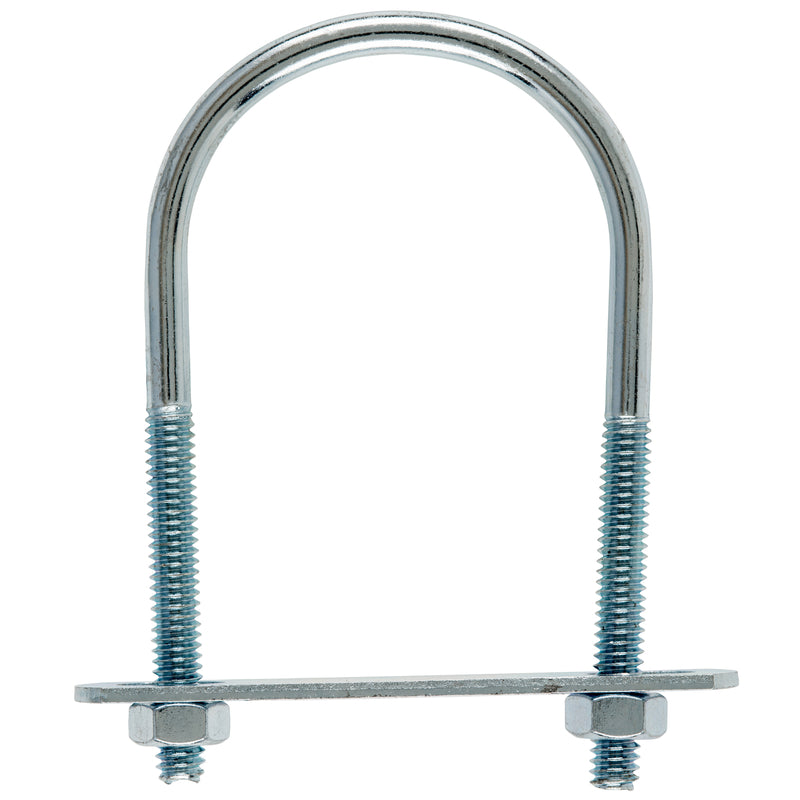 Hampton 1/4 in. X 2 in. W X 3-1/2 in. L Coarse Zinc-Plated Steel U-Bolt, Pack of 10
