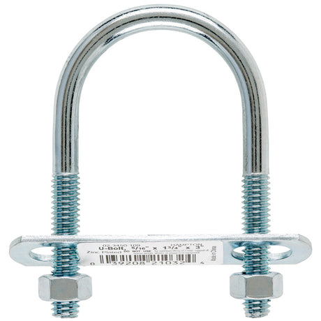 Hampton 5/16 in. X 1-3/4 in. W X 3 in. L Coarse Zinc-Plated Steel U-Bolt, Pack of 10