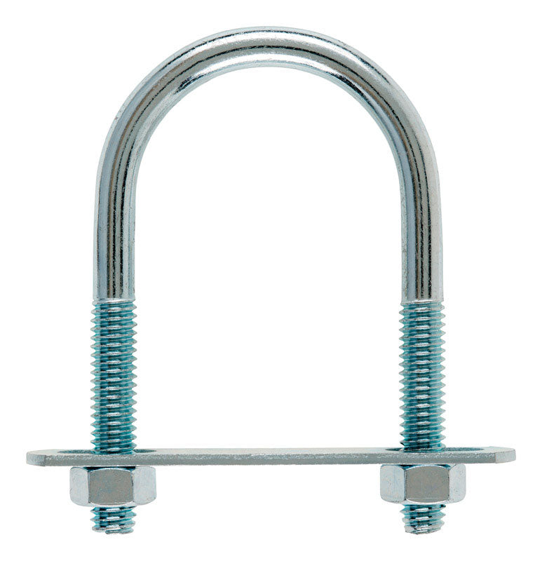 Hampton 5/16 in. X 1-3/4 in. W X 3 in. L Coarse Zinc-Plated Steel U-Bolt, Pack of 10
