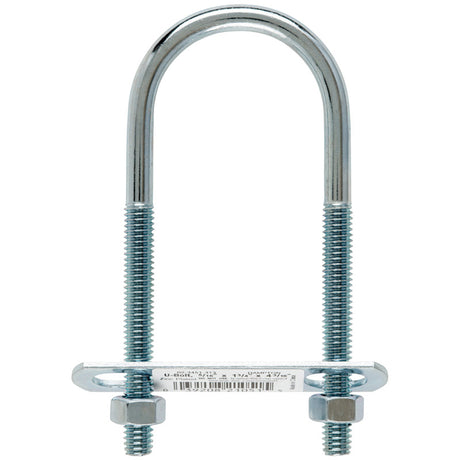 Hampton 5/16 in. X 1-3/4 in. W X 4-3/16 in. L Coarse Zinc-Plated Steel U-Bolt, Pack of 10