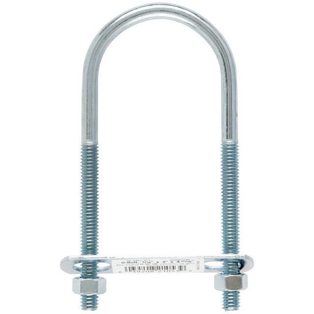 Hampton 5/16 in. X 2 in. W X 4-3/4 in. L Coarse Zinc-Plated Steel U-Bolt, Pack of 10