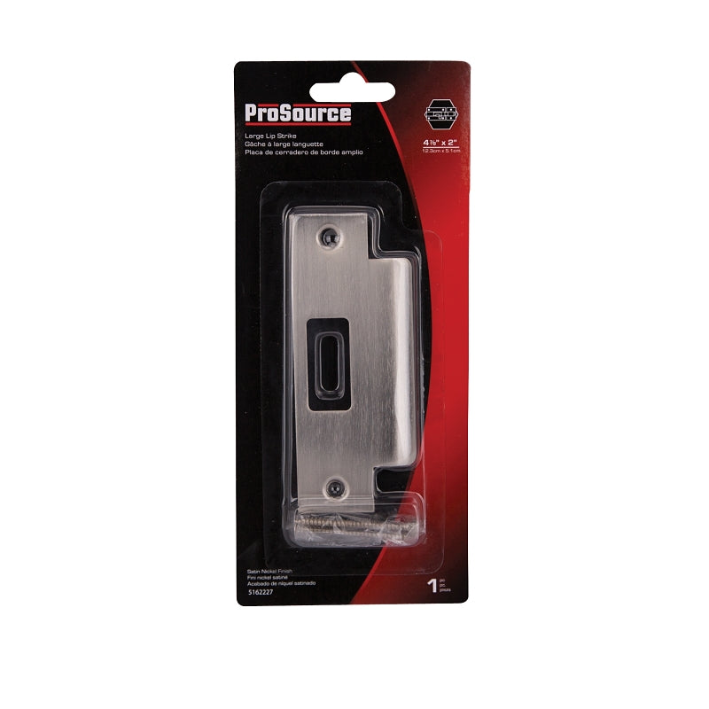 ProSource HSH-006BN-PS Strike Plate, 4-7/8 in L, 2 in W, Steel, Brushed Nickel