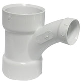 Canplas 194326 DWV Reducing Combination Tee Pipe Wye, 3 x 3 x 1-1/2 in, Hub, PVC, White, SCH 40 Schedule