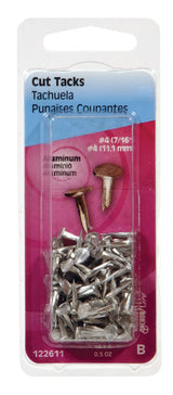 HILLMAN No. 6 X 1/2 in. L Silver Aluminum Cut Tacks 0.5 pk, Pack of 6