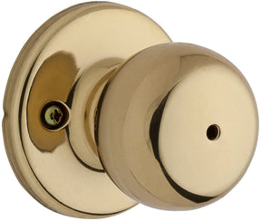 Weiser Fairfax Series 9GAC3310-004 Privacy Door Knob, 1-15/16 in Dia Knob, Brass