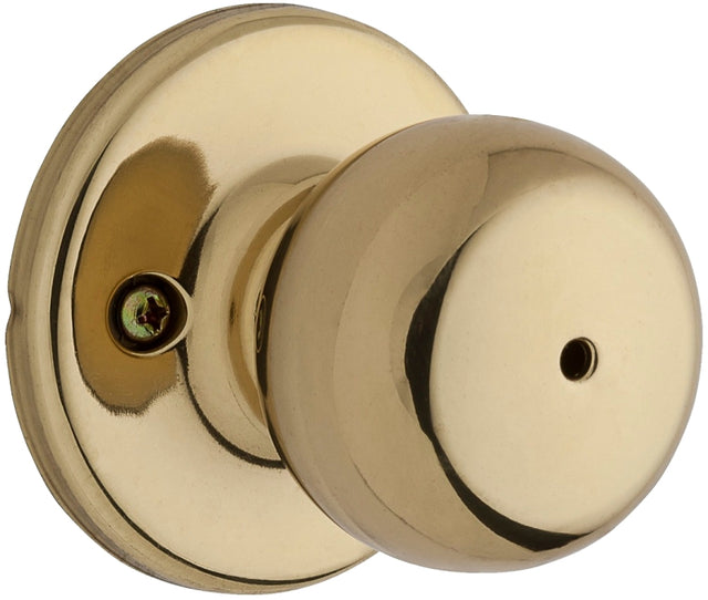 Weiser Fairfax Series 9GAC3310-004 Privacy Door Knob, 1-15/16 in Dia Knob, Brass