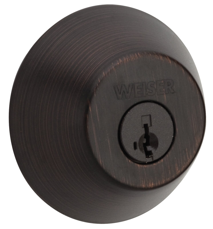 Weiser Elements Series 9GDC94710-058 Deadbolt, 3 Grade, Venetian Bronze, 2-3/8 to 2-3/4 in Backset