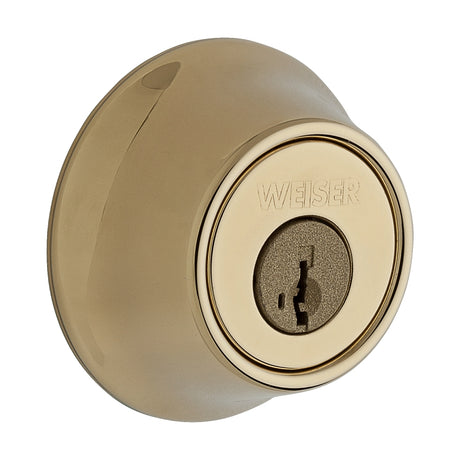 Weiser Elements Series 9GDC94710-061 Deadbolt, Brass, 2-3/8 x 2-3/4 in Backset