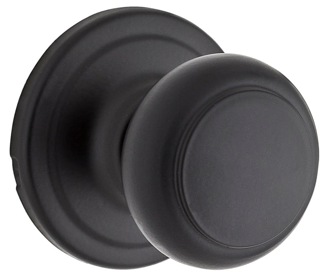 Weiser Troy Series 9GA1010-009 Passage Door Knob, 2-1/16 in Dia Knob, Matte Black