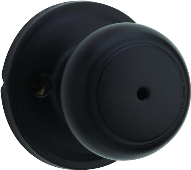 Weiser Troy Series 9GA3310-009 Privacy Door Knob, 2-1/16 in Dia Knob, Matte Black