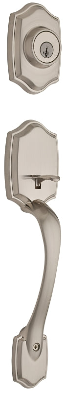 Weiser Brentwood x Fairfax Series 9GAC94710-008 Handleset, 3 Grade, Satin Nickel, 2-3/8 to 2-3/4 in Backset, Residential