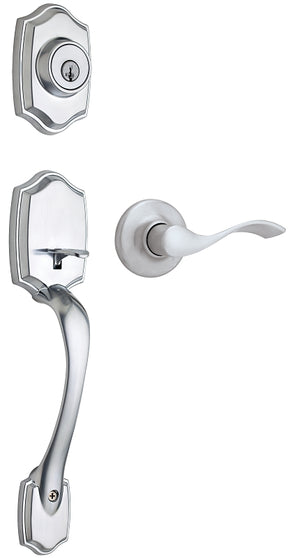 Weiser Brentwood x Belmont Series GLC9471BDH/BLM26D Single-Lock Handleset, 3 Grade, Keyed Key, Satin Chrome, K Keyway