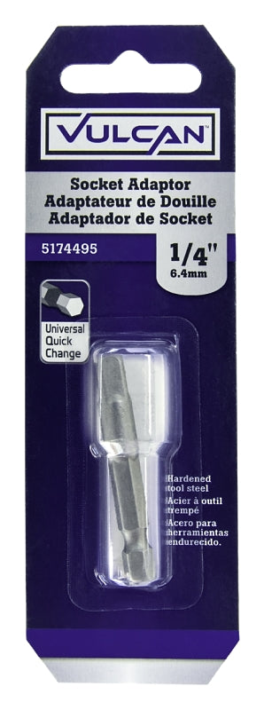 Vulcan 304491OR Socket Adapter, 1/4 in Drive, 2 in L, Hardened Steel