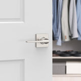 Weiser Elements Hollis 9GLC120-103 Dummy Door Handle, Lever Handle, Contemporary Design, Satin Nickel, Residential