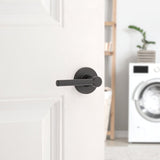Weiser Safe Lock Reminy 9SL30000-094 Privacy Door Handle, Contemporary Design, Lever Handle, Matte Black, Turn Piece