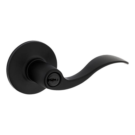 Weiser Safe Lock Layton 9SL50000-117 Entry Door Handle, Lever Handle, Matte Black, 3 Grade, Universal Hand