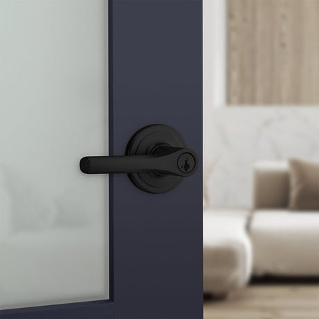 Weiser Elements Henley 9GLC5350-106 Entry Door Handle, Lever Handle, Matte Black, Zinc, Re-Key Technology: SmartKey