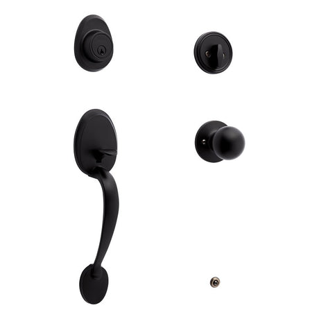 Weiser Daytona 9SH11000-024 Entrance Lock with Regina Button, Matte Black, 3 Grade