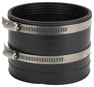 ProSource KJ-007 Coupling, 4 in, Socket to Socket Coupling, PVC, Black