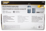PowerZone LP-6378-COB Collapsible Camping Lantern, LED Lamp, White, ABS, Silvery Black Gun-Metal Finish, Pack of 6