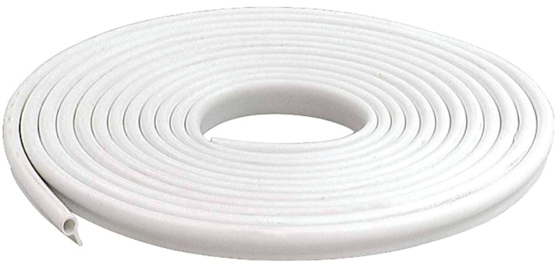 M-D 78394 Gasket Weatherstrip, 1/2 in W, 17 ft L, Vinyl, White, Pack of 6