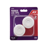 Ace Rubber Leg Tip Off-White Round 1-1/4 in. W 2 pk