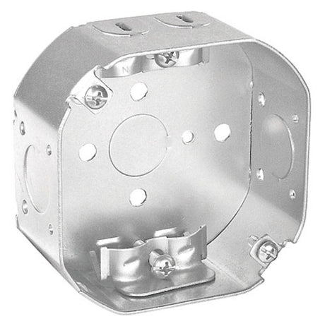 Southwire 24151-R-UPC Octagon Box, 3-1/2 in OAW, 1-1/2 in OAD, 3-1/2 in OAH, Steel Housing Material, Silver, Galvanized