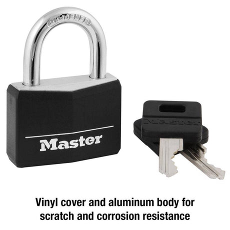 Master Lock 1-5/16 in. H X 1/2 in. W X 1-9/16 in. L Vinyl Covered Double Locking Covered Padlock