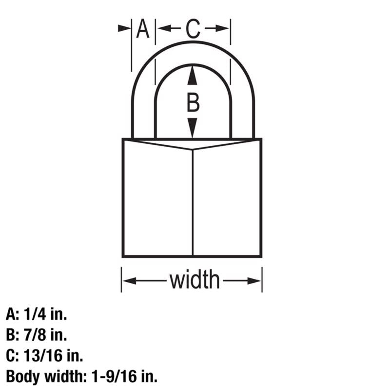 Master Lock 1-5/16 in. H X 1/2 in. W X 1-9/16 in. L Vinyl Covered Double Locking Covered Padlock