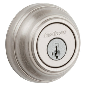 Kwikset 99800-123 Deadbolt, 1 Grade, Metal, Satin Nickel, 2-3/8, 2-3/4 in Backset, KW1, K4 Keyway