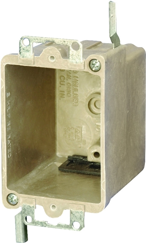 fiberglassBOX 9363-EWK Electrical Box, 1-Gang, Fiberglass Reinforced Polyester BMC, Beige/Tan, Bracket Mounting