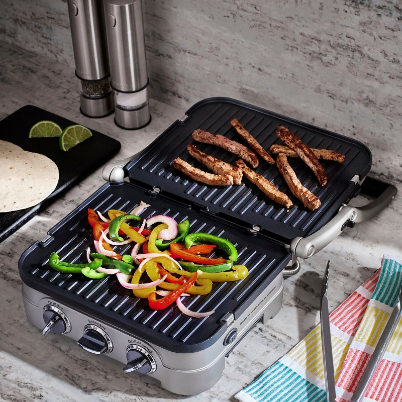 Cuisinart Griddler Series GR-4NNAS Indoor Griddle and Panini Press, 9 in W Cooking Surface, 11 in D Cooking Surface, 1500 W