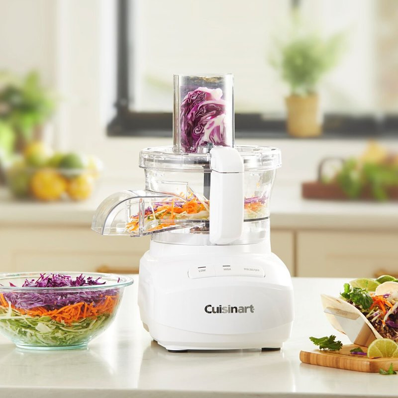 Cuisinart FP-9CF Continuous Feed Food Processor, 9 Cup Bowl, 350 W, Button Control, White