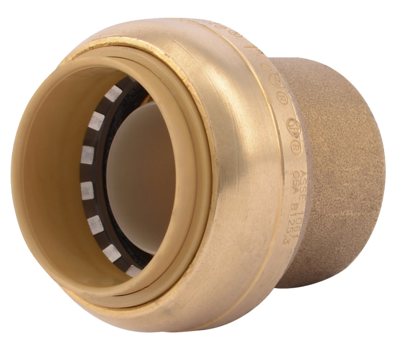 SharkBite U520LFA End Cap, 1 in, Brass, Chrome, 200 psi Pressure