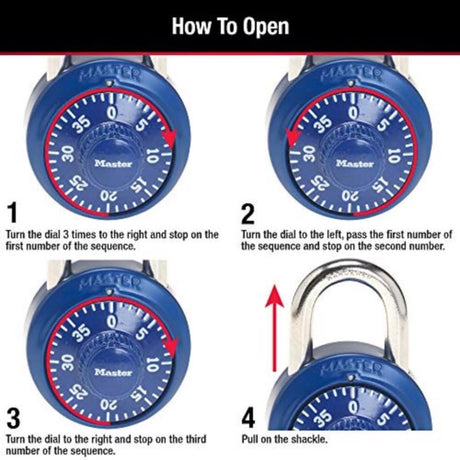 Master Lock 2 in. H X 7/8 in. W X 1-7/8 in. L Steel 3-Digit Combination Combination Padlock