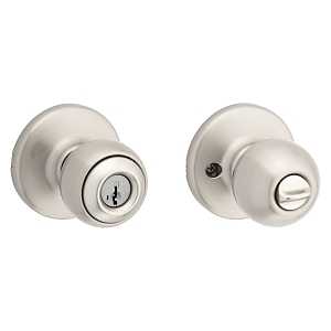 Kwikset 400P156ALRCSK3BX Keyed Entry Knob, Satin Nickel, Pack of 3