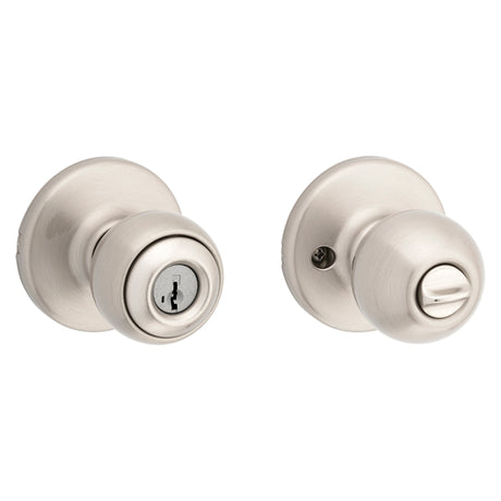 Kwikset 400P156ALRCSK3BX Entry Knob, Satin Nickel, K3 Keyway, 3 Grade, Pack of 3
