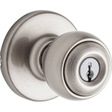 Kwikset 400P 15 6AL RCS K3 V1 Entry Knob, Ball, Polo, Satin Nickel, Zinc, K3, KW1 Keyway