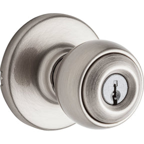 Kwikset 400P 15 6AL RCS K3 V1 Entry Knob, Ball, Polo, Satin Nickel, Zinc, K3, KW1 Keyway