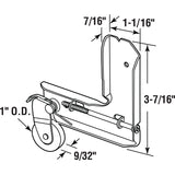 Prime-Line 1 in. D Mill Stamped Steel Screen Door Roller Assembly 1 pk