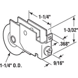 Prime-Line 1-1/4 in. D X 0.56 in. L Steel Roller Assembly 1 pk
