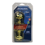 Schlage Plymouth Bright Brass Entry Door Knob 1-3/4 in.
