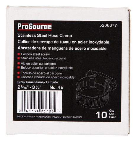 ProSource HCRAN48 Interlocked Hose Clamp, Stainless Steel, Stainless Steel, Pack of 10