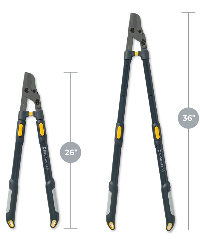 Woodland Tools Co LeverAction 25-3005-100 Heavy-Duty Extendable Lopper, 1-3/4 in Cutting Capacity, HCS Blade