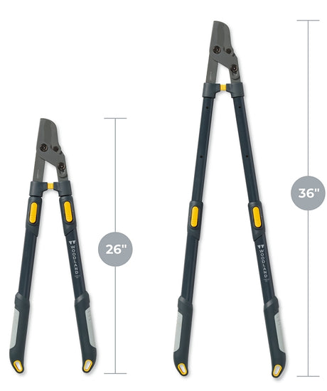 Woodland Tools Co LeverAction 25-3005-100 Heavy-Duty Extendable Lopper, 1-3/4 in Cutting Capacity, HCS Blade