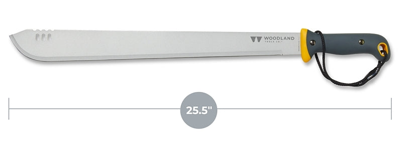 Woodland Tools Co 11-8001-100 Machete, 25-1/2 in OAL, HCS Blade, Long, Straight Blade