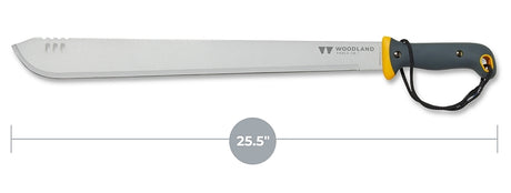 Woodland Tools Co 11-8001-100 Machete, 25-1/2 in OAL, HCS Blade, Long, Straight Blade