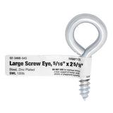 Hampton 9/32 in. D X 2-13/16 in. L Zinc-Plated Steel Screw Eye 120 lb. cap. 50 pk, Pack of 50